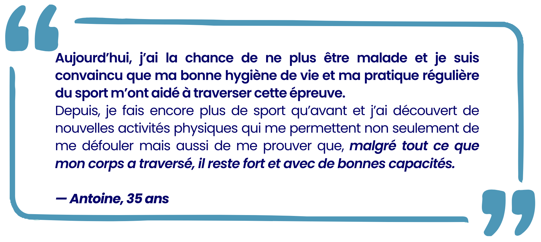 Témoignage patient cancer sport hygiène de vie